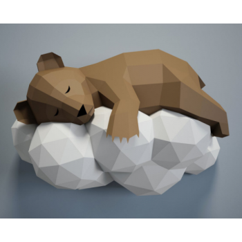 3Д фигура из бумаги "Спящий мишка"
