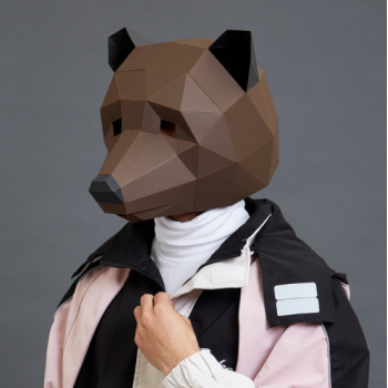 3Д маска из бумаги "Медведь"